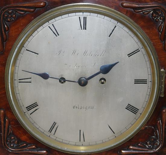 J & W Mitchell of Glasgow. A William IV mahogany bracket clock, 16.75in.